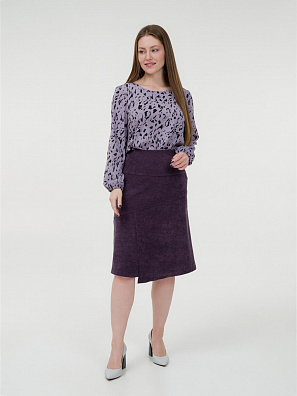 Юбка из вельвета баклажан